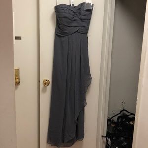 DAVID’S BRIDAL Pewter Strapless Gown, Size 16 Long
